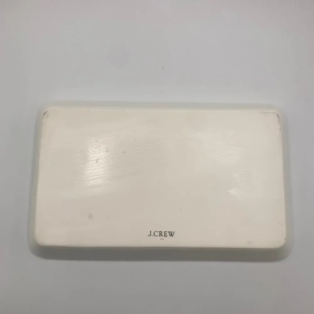 J.Crew Pineapple Ceramic Jewelry Tray Trinket Dish White with Gold Trim Boxed